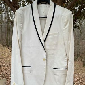 White with Black Piping Jacket